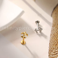 Piercing Labret Titânio Flor De Liz