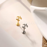 Piercing Labret Titânio Flor De Liz