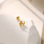 Piercing Labret Titânio Flor De Liz