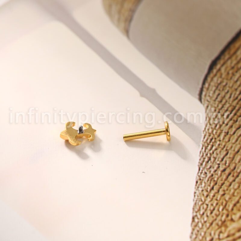 Piercing Labret Titânio Flor De Liz