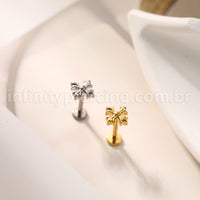 Piercing Labret Titânio Flor 4 Pontas