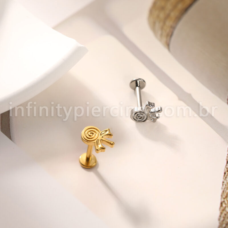 Piercing Labret Titânio Pirulito