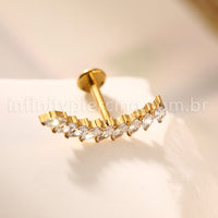 Piercing Labret Titânio Cluster Zircônia Cravejada