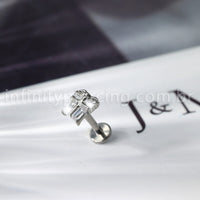 Piercing Labret Titânio Caixinha De Presente Zircônia Cravejada