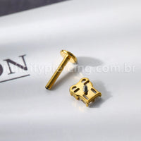 Piercing Labret Titânio Caixinha De Presente Zircônia Cravejada