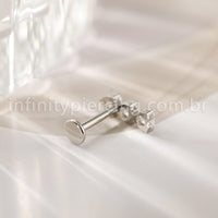 Piercing Labret Titânio 3 Corações