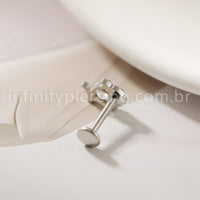 Piercing Labret Titânio Peixe Zircônia Cravejada