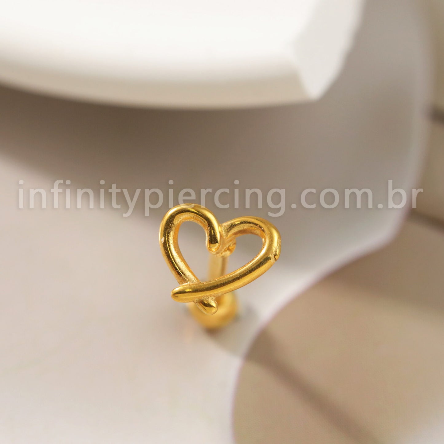 Piercing Minibarbell Aço Cirúrgico Coração Liso