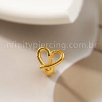 Piercing Minibarbell Aço Cirúrgico Coração Liso