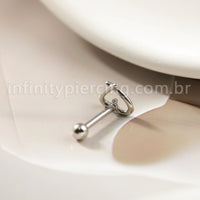 Piercing Minibarbell Aço Cirúrgico Coração Liso
