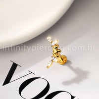 Piercing Labret Titânio Cluster Zircônia Cravejada