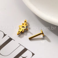Piercing Labret Titânio Cluster Zircônia Cravejada