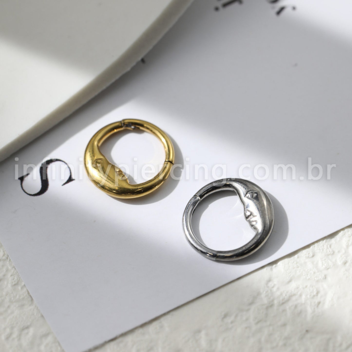 Piercing Argola Titânio Segmento Articulado Lua