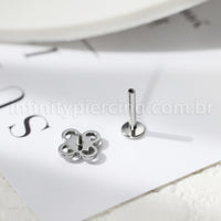Piercing Labret Flor Titânio Zircônia