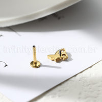 Piercing Labret Borboleta Titânio 2 Zircônia