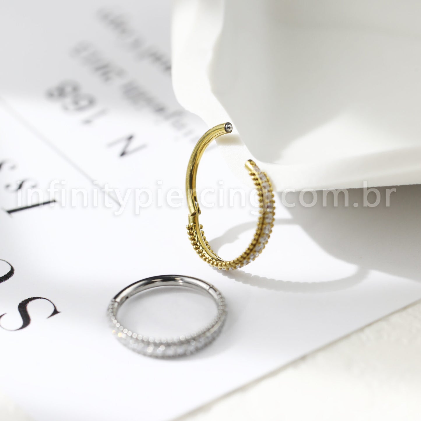 Piercing Argola  Titânio Segmento Articulado Indiano