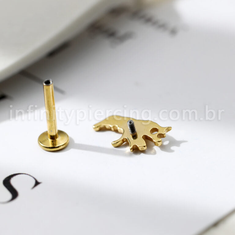 Piercing Labret Camarão Titânio Zircônia