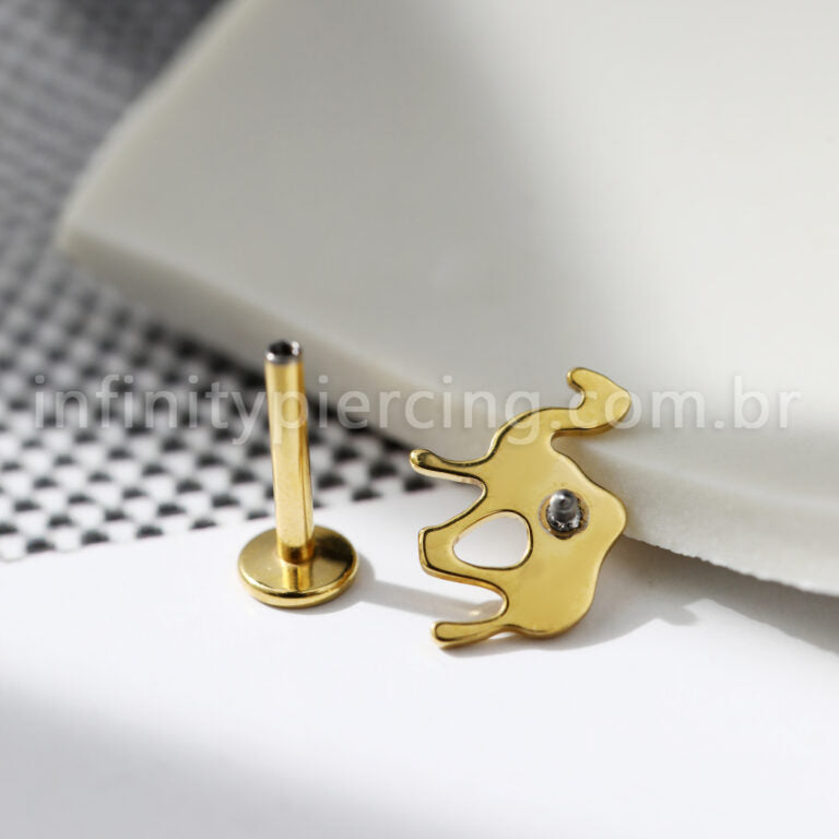 Piercing Labret Camelo Titânio