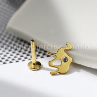Piercing Labret Camelo Titânio