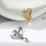 Piercing Labret Titânio Aranha Com Pingente Zircônia