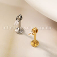 Piercing Labret Titânio Pingente Redondo