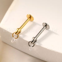 Piercing Labret Titânio Pingente Redondo