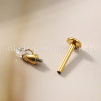 Piercing Labret Titânio Pingente Redondo