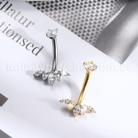 Piercing Banana Titânio Folhas Zircônia