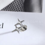 Piercing Labret Titânio Estrela Dupla Zircônia