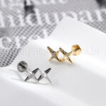 Piercing Labret Titânio Estrela Dupla Zircônia