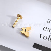 Piercing Labret Titânio Borboleta Detalhes