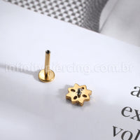 Piercing Labret Titânio Flor Zircônia