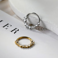 Piercing Argola Titânio Zircônia Cravejada