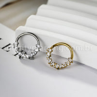 Piercing Argola Titânio Zircônia Cravejada