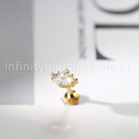 Piercing Labret Olho Titânio Zircônia