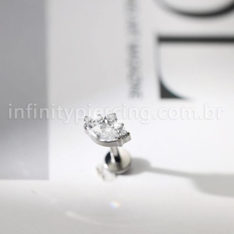 Piercing Labret Olho Titânio Zircônia