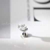 Piercing Labret Olho Titânio Zircônia