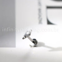 Piercing Labret Losango Titânio Zircônia
