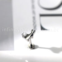 Piercing Labret Coelho Titânio Zircônia