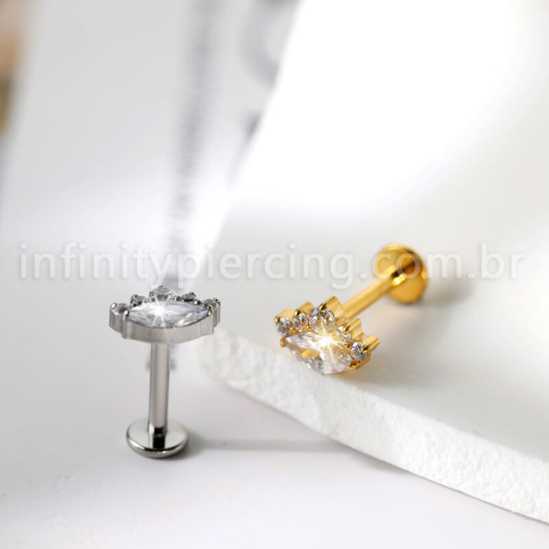 Piercing Labret Olho Titânio Zircônia