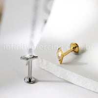 Piercing Labret Losango Titânio Zircônia