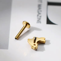 Piercing Labret Coelho Titânio Zircônia