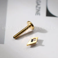 Piercing Labret Losango Titânio Zircônia