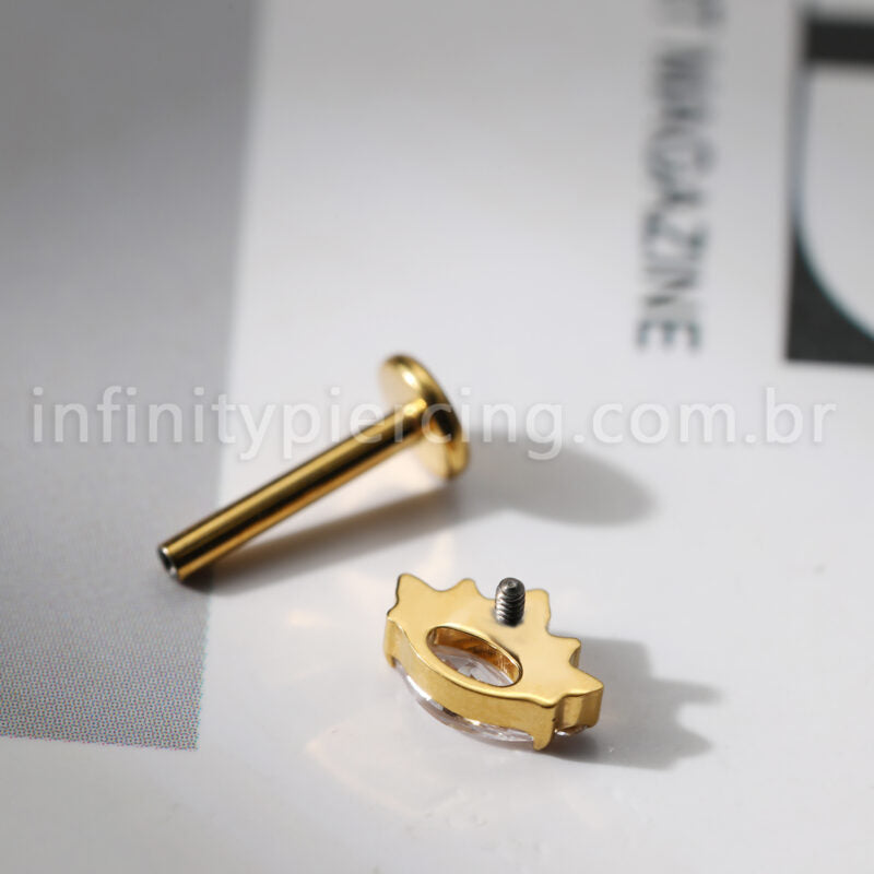 Piercing Labret Olho Titânio Zircônia