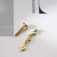 Piercing Labret Oval Titânio Com Pingente Zircônia