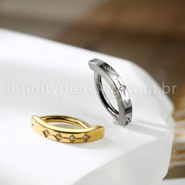 Piercing Argola Para Umbigo Titânio 4 Zircônia