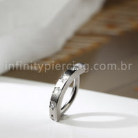 Piercing Argola Para Umbigo Titânio Estrela Zircônias