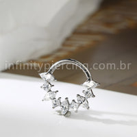 Piercing Argola Titânio Zircônia Cravejada