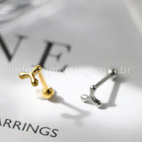 Piercing Minibarbell Aço Cirúrgico Três Lados