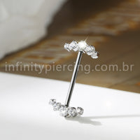 Piercing Barbel Titânio Push Pin Zircônia Cravejada